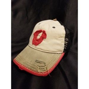 Vintage True Religion Distressed Embroidered Horseshoe Cap Adjustable Leather